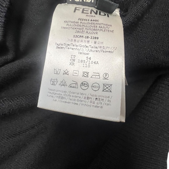 Fendi FF motif Turtleneck Sweater size 54 (XXL) new with tags - Picture 5 of 9